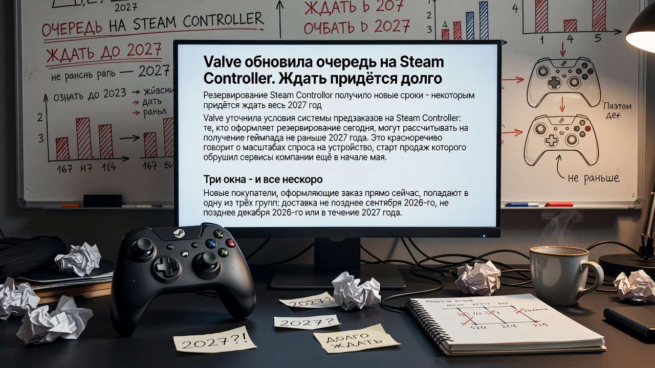 Valve обновила очередь на Steam Controller. Ждать придётся долго